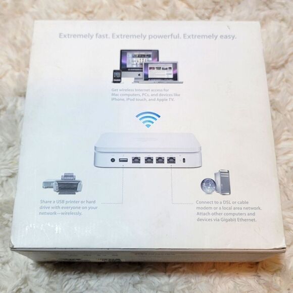 Apple Airport Extreme 802.11n Wi-fi Router Base Station Model No. A1354 - Picture 5 of 7